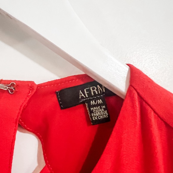 AFRM red rayon crepe dress with lattice back detail | Sz M - Picture 6 of 10